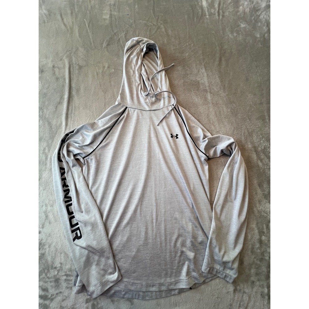 Under Armour Hoodie Mens Large Gray Lightweight Loose Fit Activewear Pullover